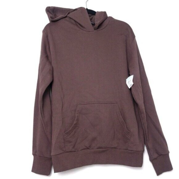 NWT Naked Wardrobe Keep It Chill Hooded Sweatshirt XS Chocolate Oversized Terry - Picture 3 of 11